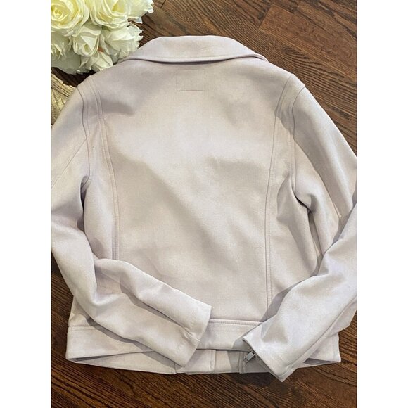 Old Navy Jacket Faux Suede Lavender Pinkish Color Size M NWOT Old Navy Moto Coat - Picture 5 of 7